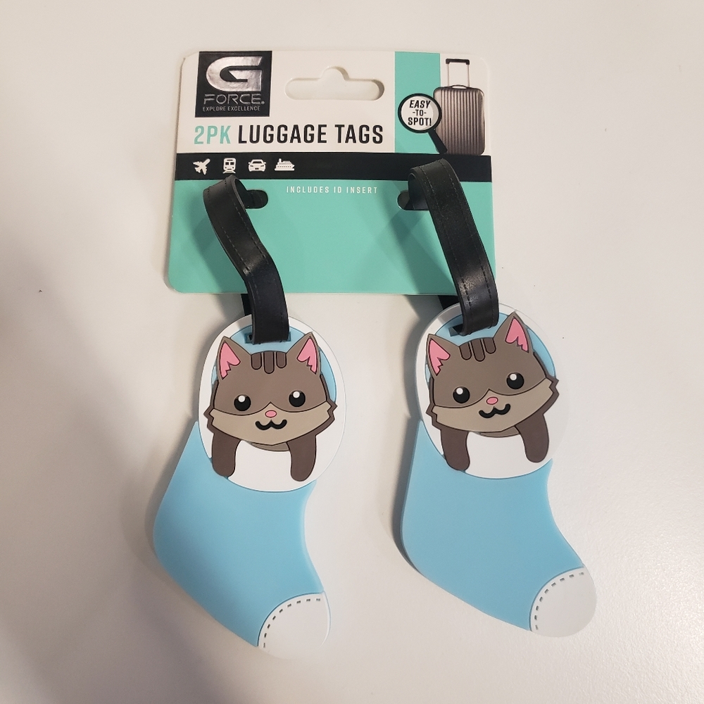 2pk Kitten Luggage Tags